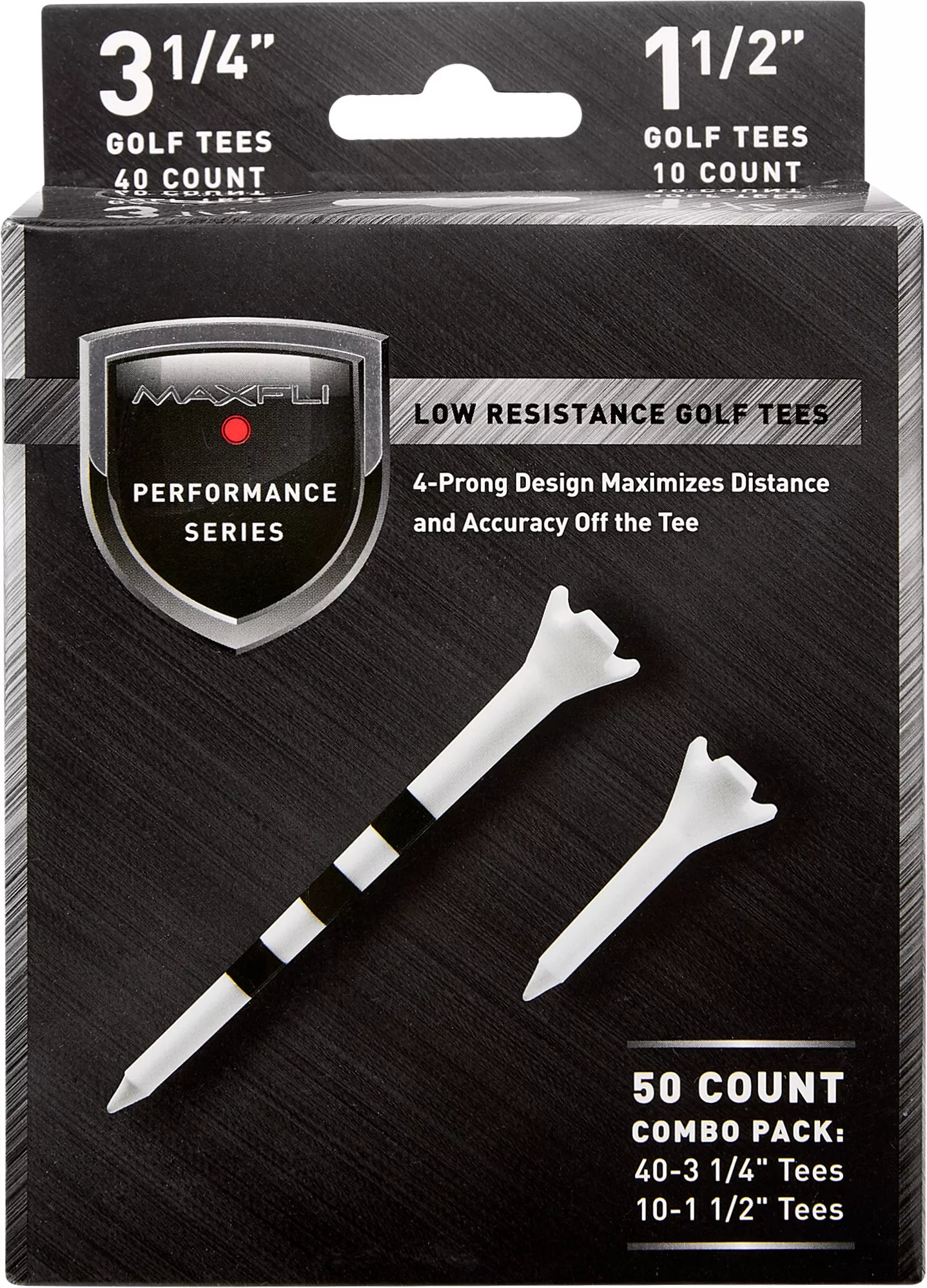Maxfli Performance Series Low Resistance 3.25” & 1.5” White Golf Tees – 50-Pack Maxfli Performance Series Low Resistance 3.25” & 1.5” White Golf Tees – 50-Pack -Golfworks Shop 16MAXUMXFL314WHTPACC