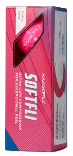 Maxfli 2023 Softfli Matte Pink Personalized Golf Balls -Golfworks Shop MX23SOFTFLIPINP Black SLV alt1