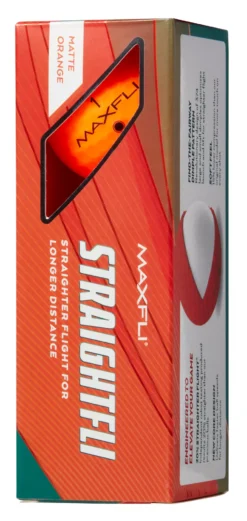 Maxfli 2023 Straightfli Matte Orange Personalized Golf Balls -Golfworks Shop MX23STRAFLIGORP Black SLV