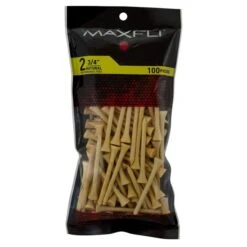 Maxfli 2.75" Golf Tees -Golfworks Shop MaxfliTees 2.75 100NaturalWood